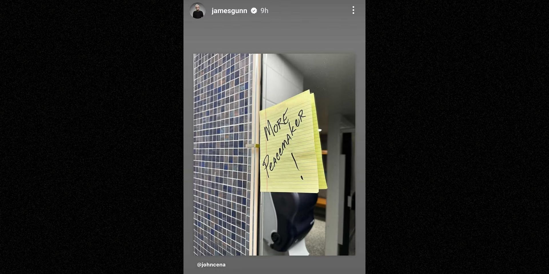 Screengrab of James Gunn's Instagram story